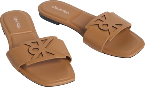 Calvin Klein Square Flat Sandal E GBQ Cashew 36 chaussure d'été plate bout carré