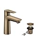 Produktbild hansgrohe Wasserhahn Talis E (wassersparende Armatur mit hohem Auslauf 110mm, Zugstangen- Ablauf), Brushed Bronze
