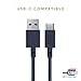 Native Union Belt Cable XL USB-C to USB-A - 10ft Ultra-Strong Charging Cable with Leather Strap Compatible with Samsung Z Flip3, Z Fold3, Google Pixel 6, iPad Pro, iPad Air 5, iPad mini 2021 (Marine)
