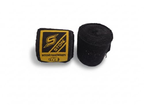 Boxing Hand Wraps Inner Gloves with Elasticated Thumb Loop Under Mitts Wrist Support Bandages for Men & Women Muay Thai MMA Kickboxing Martial Arts Speed Bag Punching Training (Black 2.5 Mtr)