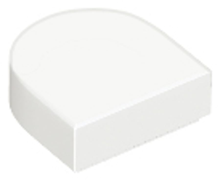 LEGO Tile, Round 1 x 1 Half Circle Extended, Part 24246 (White, 10, Bricks) โ image 1