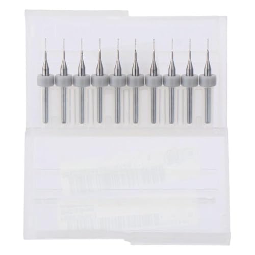 Image of FEIYING 10Pcs Carbide End Mill Engraving Milling Cutter,3D Wood Engrave CNC Router Bits Tools,Engraving Milling Cutter Hardened Steel Durable(0.5mm)