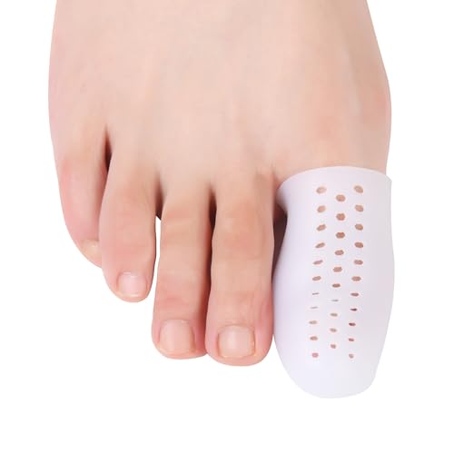 Hoogoo Extended Big Toe Cap for Men, 10 Pcs X-L Breathable Toe Protector Toes Cover Sleeves with Holes, Provides Relief from Missing or Ingrown Toenails, Corns, Blisters, Hammer Toes, Reduce Friction