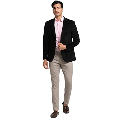 Image of Parx Men's Urban Fit Pure Terylene Notch Lapel Print Pattern Full Sleeve Casual Blazer
