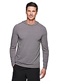 Avalanche Men's Lightweight Long Sleeve Hoodie Top with Zip Pocket Textured Grey S
