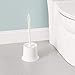 Home Basics Plastic Toilet Brush with Compact Holder, for Bathroom Storage - Sturdy, Deep Cleaning, White