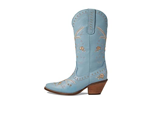 Image of Dingo Womens Full Bloom Floral Round Toe Casual Boots Knee High Mid Heel 2-3 inch