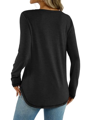 Womens Tunic Tops Long Sleeve Shirts Crew Neck Casual Tshirts Fall Fashion Outfits Clothes4