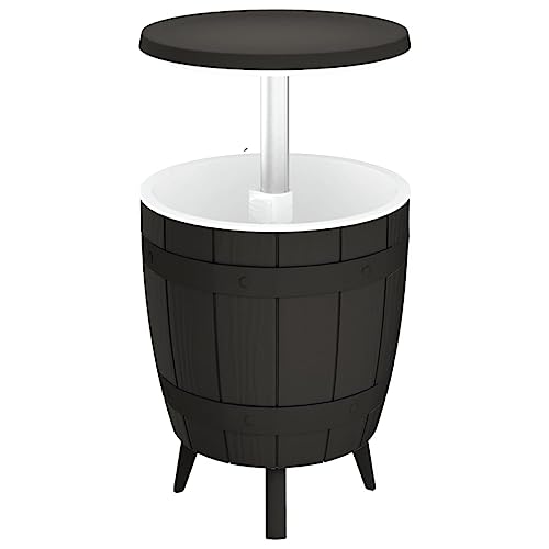 vidaXL Mesa Nevera 3 en 1 Polipropileno Negro