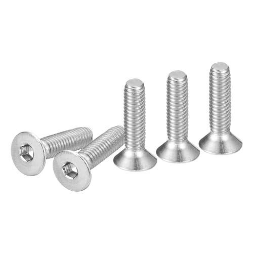 Image of DTGN M4-0.7 x 16mm Flat Head Socket Cap Screws, 100 Pack 304 Stainless Steel Hex Socket Flat Head Screws, Full Thread, Countersunk Bolts