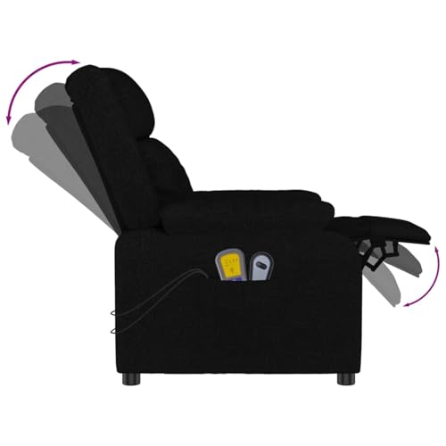 Tidyard Massagesessel Elektrisch Schwarz Stoff, Armlehnensessel Relaxsessel TV-Sessel Fernsehsessel für Wohnzimmer Schlafzimmer3143581 – Bild 8