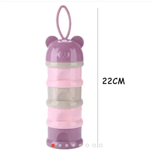 Image of Mini Baby 4 Layers Bear Style Portable Food Grade Material Food Storage Box Toddle Snacks Box Baby Milk Powder Container(blue))
