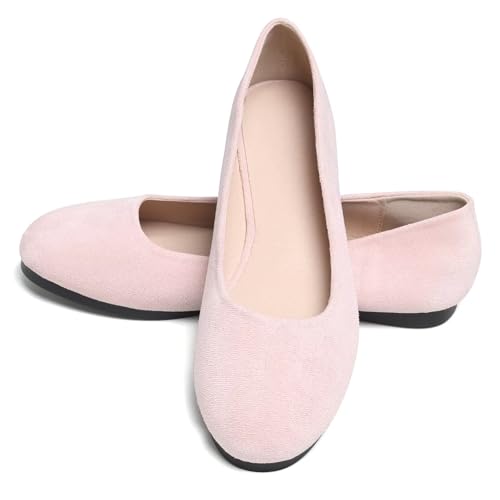 Image of Dear Time Women's Flats Comfortable Slip On Ballet Flats Soft Solid Casual Shoes