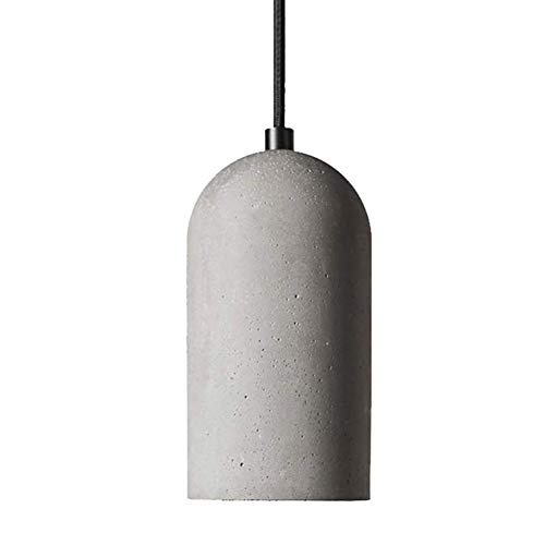 Lampe suspendue ciment E27 lustre industriel gris 8x19cm pour salon et cuisine