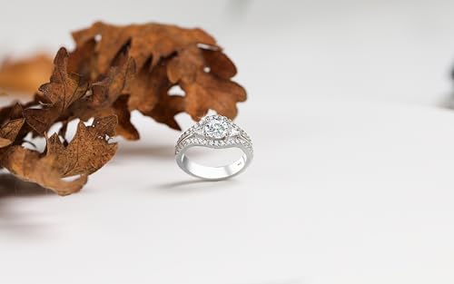 Genuine Solid 925 Sterling Silver with Round Brilliant and Triangle Cut Clear Cz Cubic Zirconia Stone Engagement Wedding Promise Luxury Ring for Women3