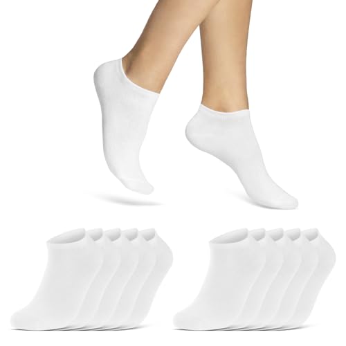 Shodiffy No Show Socken 10 Paar - Unsichtbare Sneakersocken Damen/Herren 39-42 - Atmungsaktiv & Rutschfest