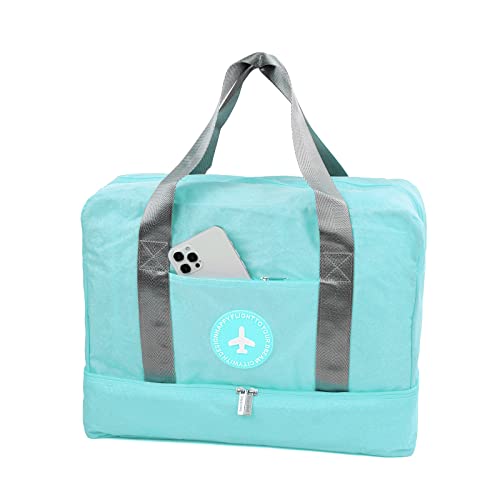 CONTRACONTACT Bolsa de playa compacta pequeña bolsa de viaje con compartimento para zapatos en color turquesa Cover