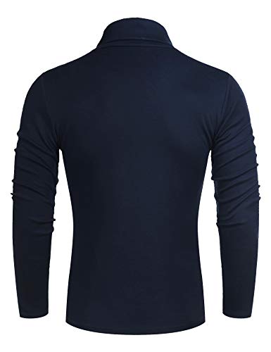 Image of Poriff Men's Casual Slim Fit Basic Tops Knitted Thermal Turtleneck Pullover Sweater
