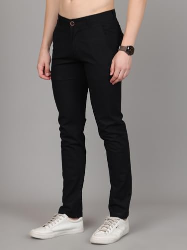 Image of Majestic Man Premium Cotton Slub Slim Fit Comfortable Solid Stylish Trousers