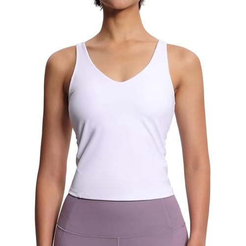 Dragon Fit Women's Padded Workout Tank Tops Fitted Wirefree Longline Sports Bra for Gym Yoga