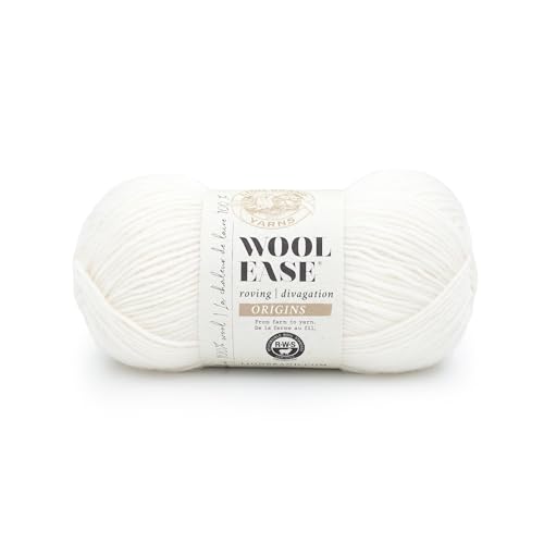 Image of Lion Brand Yarn, Wool-Ease Roving Origins Yarn, Cream, Off White, 1 Pack