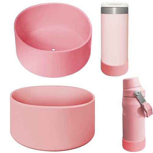 Silicone Boot for Stanley AeroLight Transit Bottle 16/20 oz, Bottom Protector Boot Compatible with Stanley IceFlow Fast Flow Bottle 16oz and more Tumblers with 2.72-2.9 inch Bottom, Set of 2, Pink