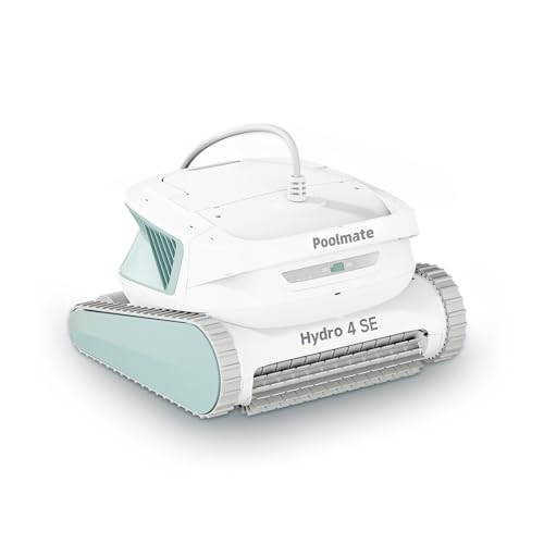 Hydro 4SE Robotic Pool Cleaner Wired Automatic Pool Vacuum with Wall & Waterline Cleaning Oversized Top-Loading Filter Dual Inlet System Pool Robot for Inground/Above-Ground Pools Up to 40FT