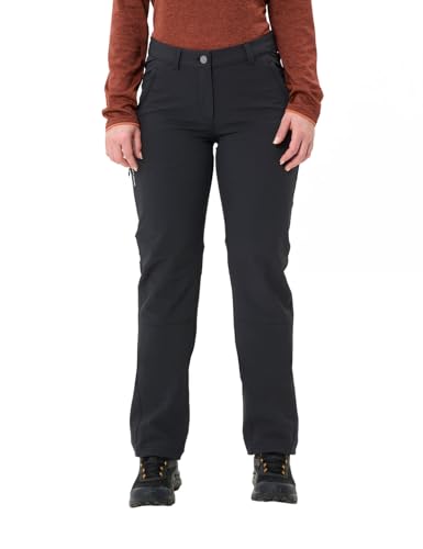 VAUDE Damen Wanderhose, Women's Strathcona Pants II, hoch elastisch, strapazierfähig, 80% windabweisend, atmungsaktiv und schnelltrocknend, Black, 40