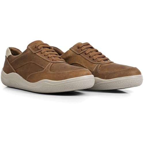 Image of Opananken Phanteon Men's Casual Leather Slip On Loafers Walking Shoes -100% Genuine Leather, Soft Lining, Air Latex Insole, Flexible PU Sole. Lightweight, Durable, Odor-Resistant. Casual Style with All-Day Comfort.