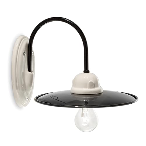 Applique 1 lumière Puissance C001 noir luminaire mural design industriel