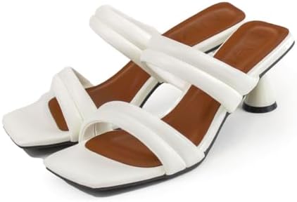 Vivian V53013SM Women's Square Toe Padded Mule Sandals 2.4 inches (6 cm) Heels
