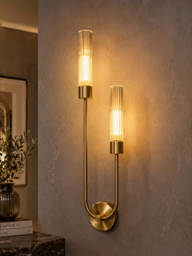 Image of Fancy Wall Light Boro 12 Flute Glass Wall Light /Wall Lamp to Decor Home /Living Room /Bedroom /Office /Dining /Cafe /Restaurants