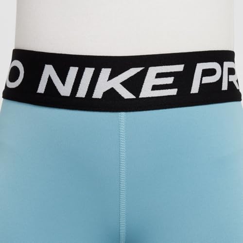 Image of Nike Girls' Pro Shorts (Little Big Kid), Denim Turq /White