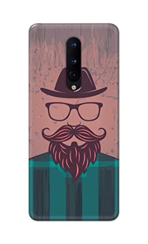 Image of PRINTFIDAA Man Icon with Beard Shirt Hipster Printed Designer Hard Case for OnePlus 8 (6.55 inch) Back Cover -(e) RPM1001