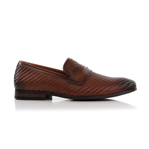 Image of Ferro Aldo Men's Classic Penny Loafers & Slip-On Dress Shoes | Woven, Floral, and Plaid Styles |