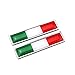 Odoukey 1 par de Metal Nacional de Las Etiquetas engomadas de la Bandera de Italia del Emblema Pegatinas Multi usos Parachoques Bandera de Cromo Adhesivos Accesorios para el Coche