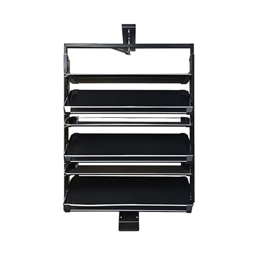 Meuble étagère à chaussures coulissante pivotante en métal premium