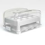 Top Shelf Elements MINI Cupcake Box. NOT For Standard Size Cupcakes. Fashionable White Carrier Holds 24 MINI-Size Cupcakes, Cupcake Traveler,
