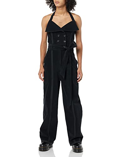 Making The Cut Season 3 Episode 4 Deconstructed Corduroy Wide Leg Jumpsuit Inspired By Yannik's Winning Look, Black, 2X #TOP3