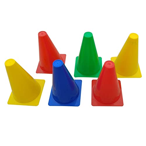 Image of CABRIO 6 inch Plastic Cone Marker Set for Field Marking Equipment Football Training Saucer Cone Cricket Training Agility Cones (6)