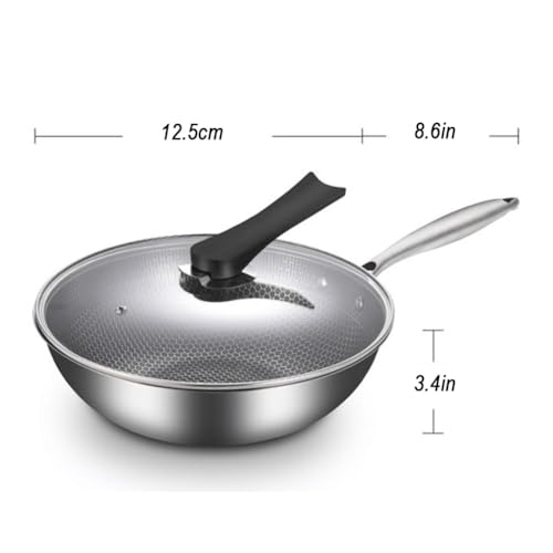Wok antiadherente 12.5in acero inoxidable con tapa miniatura 4
