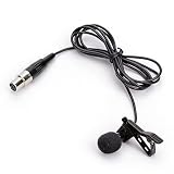 Black Lavalier Lapel Tie Clip Cardioid Condenser Mini XLR 4Pin Microphone for Shure Wireless bodypac
