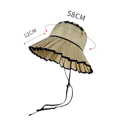 Sombrero reversible de paja para mujer tipo bucket miniatura 3