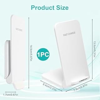 15W Foldable Wireless Charger Stand Wireless Charging Station for iPhone 17-11 XS XR, Android Wireless Charging Station Phone Inductive Charging Stand for Samsung Galaxy S23 S22 S21 S9 S8 White