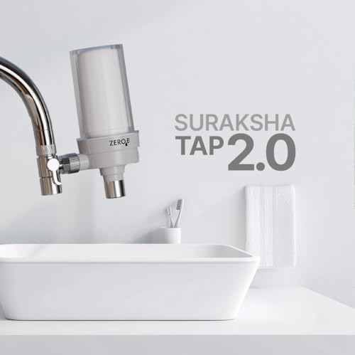 Image of ZeroB Suraksha Tap 2.0 | Non-Electric Tap Water Filter | Advance Exsil Nano Technology | 1800L Purification | Removes 99.99% Bacteria & Viruses | Portable & Fits Any Taps | Drinking, Kitchen & Outdoor