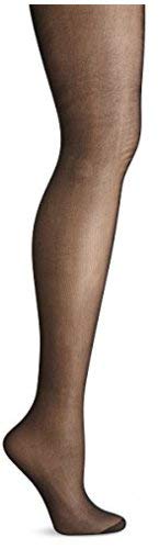 No nonsense Women's Regular Pantyhose with Reinforced Panty and Toe, Midnight Black, Plus 22