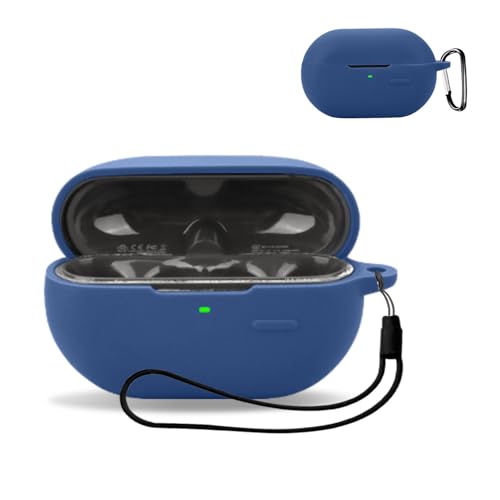 For SOUNDPEATS CC/SOUNDPEATS PearlClip 用 ケース カバー 【KONXISA】ワイヤレスイヤホン ケース シリコン素材 着用しやすい 耐衝撃 防水防塵 ウォッシャブル(カラビナ付き+ストラップ付き ) 装着充電可能 持