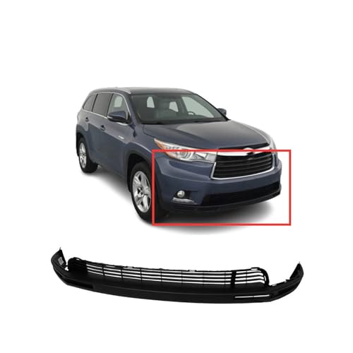 Image of For Toyota Highlander 2014-2016 Front Lower Bumper Cover | Textured, Without Parking Sensor Holes, Hybrid, OEM 521290E010, TO1015110