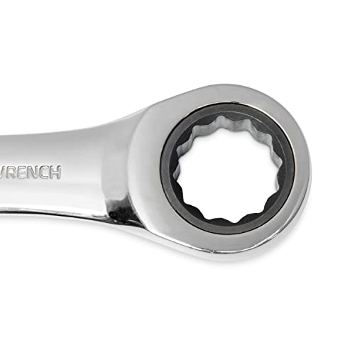 GearWrench 7 Pc. 12 Pt. Stubby Ratcheting Combination Wrench Set, SAE - 9507D, Full Polish Chrome - Image 3