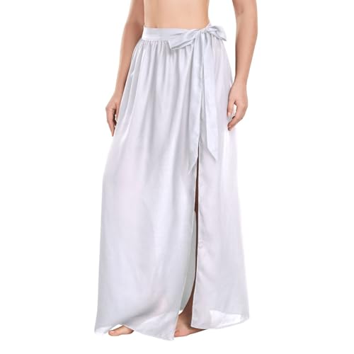 Maillot de bain paréo de plage réglable femme gris clair uni taille L pour l'été
